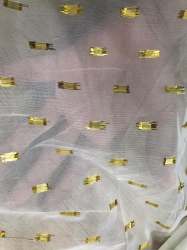 Georgette Gold Grey Fancy Fabric