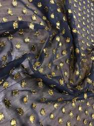 Georgette Designed Gold Vatana Butti Fancy Fabric