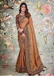 Heavy border saree (Brown color)