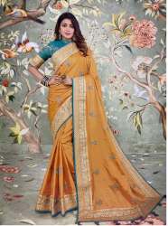 Heavy border saree (orange color)
