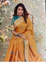 Heavy border saree (orange color) thumb 1