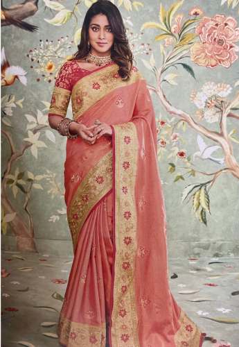 Heavy border saree (Red color) by Gayatri Silk Sarees