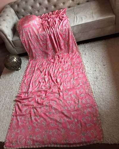 All over Flower Print Soft Chiffon Saree 