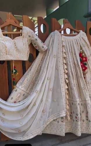 DESIGNER COLLECTION GEORGETTE HEAVY SEQUENCE EMBROIDERY WORK LEHENGHA CHOLI SET 