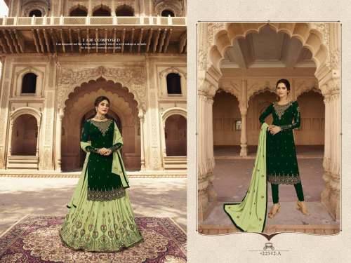 Georgette Semi Stitched Suit by Kritva Fashion