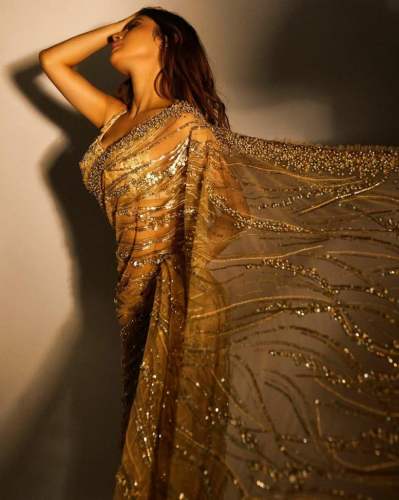 Party Wear Soft Mono Net saree Withh Thread Embroidered Work