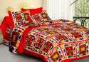 Designer checkered  Multi Color Bed sheet