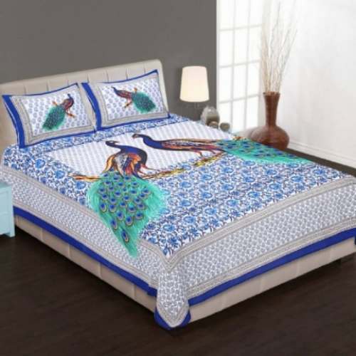 Peacock Printed Bed sheet 