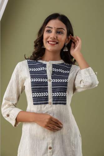 Stand Collar Cotton Kurti 