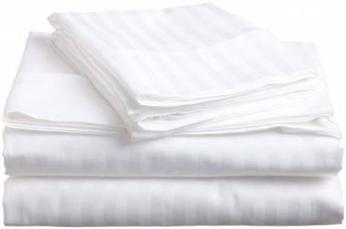 White Strip Satin Bed sheet