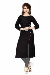 Designer  Plain Button Kurti