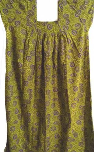 Green Color Cotton Nighty for ladies 