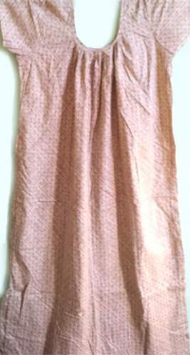 Light Pink Cotton Printed Nighty