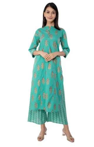 Maand Cotton Printed Kurti With Palazzo Set by Bedtime Stories Llp
