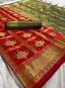 Designer Lichi silk Party wear Saree thumb 2