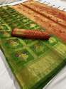 Designer Lichi silk Party wear Saree thumb 4