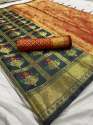 Designer Lichi silk Party wear Saree thumb 5