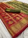 Designer Lichi silk Party wear Saree thumb 8