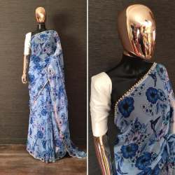 Fancy party wear Georgette printed Saree