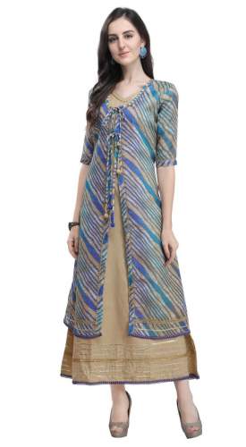Stylish and designer jacket style Long Gown