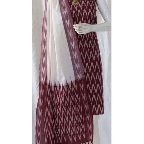 Casual Wear Ikat Cotton Suit Material  by Suraj Handloom