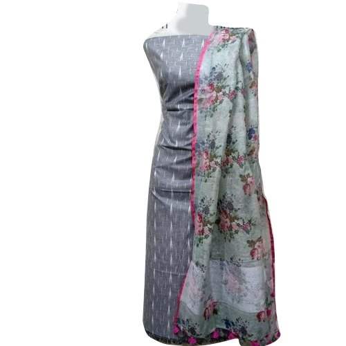 Cotton Dress with Linen Digital Printed Dupatta by Suraj Handloom
