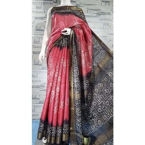 Deisgner Batik Printed Cotton Saree by Suraj Handloom
