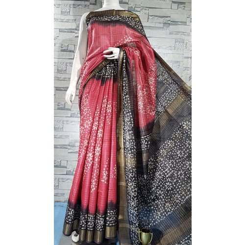 Deisgner Batik Printed Cotton Saree by Suraj Handloom