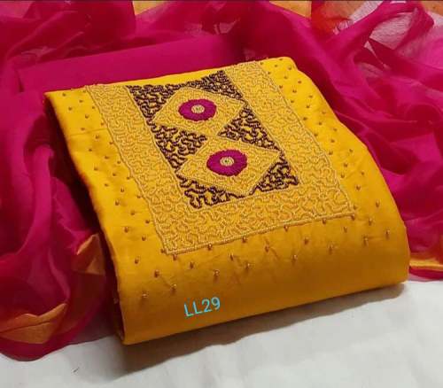Hand Work Unstitched Dress Material