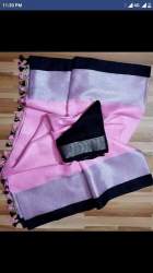 Pink Bhagalpuri silk saree