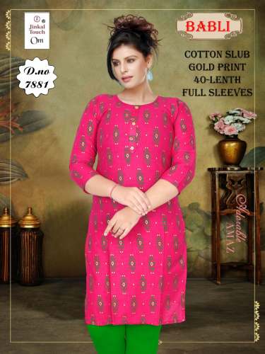 Designer Cotton Slub Kurti For Girls by Parampara House