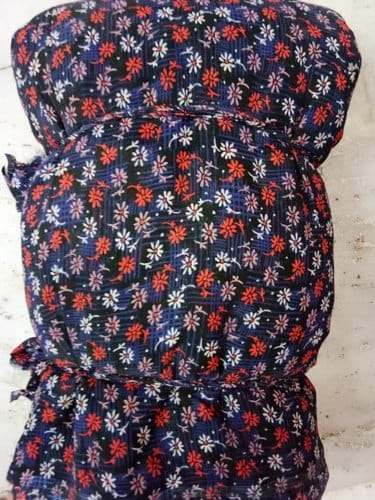 blue and red design print