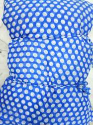 blue base white dot print