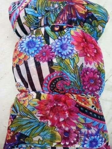 colorful flower chiffon