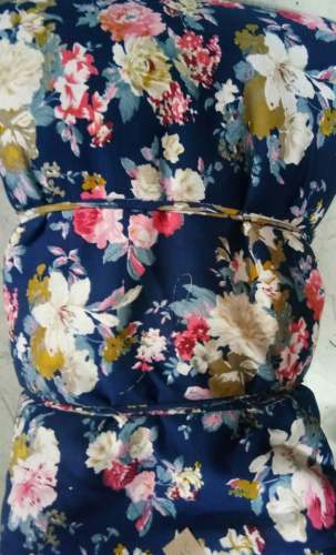 Fancy crepe blue flower mix Print