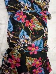 fancy blue with hibciscus print