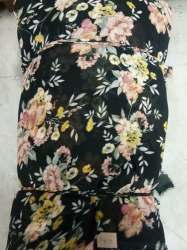 fancy flower in black print