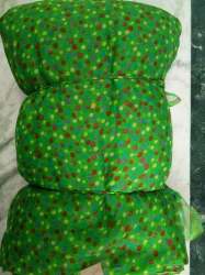 green base yellow and red dot chiffon printt