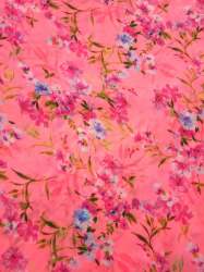 pink and red flower Georgette print