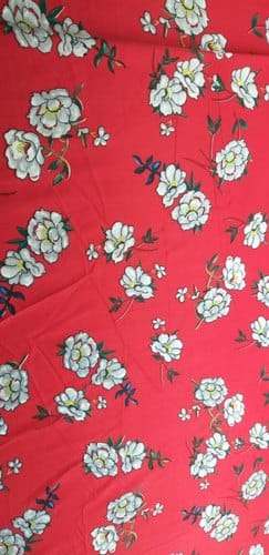 Red in flower design american print