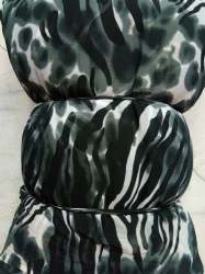 white base black chiffon fabric