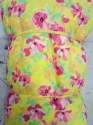 yellow and flower georgette print gabric