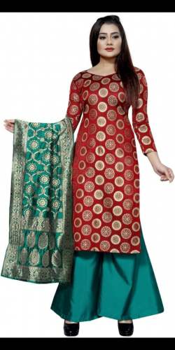 Banarasi semi stitched salwar suit by Sara Fashion