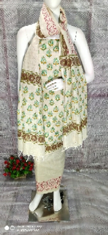khadi cotton block print suit