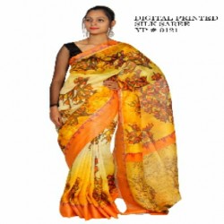 linen saree digital print 