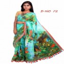 linen saree digital print  thumb 1