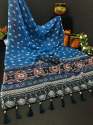 Attractive Digital Print Linen Saree thumb 5