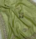 Pure handloom Organza saree with hand embroidery 