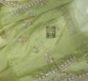 Pure handloom Organza saree with hand embroidery  thumb 1
