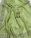Pure handloom Organza saree with hand embroidery  thumb 2